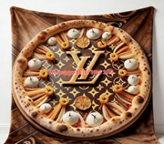 LV Luxury Pizza Blanket Monogram Pizza Throw IMG_3572